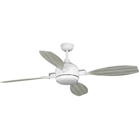 PROGRESS LIGHTING Rudder Collection Indoor/Outdoor 56" 4-Blade Satin White Ceiling Fan P250040-028-30